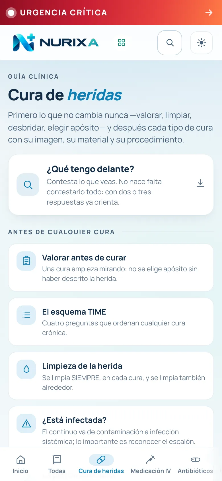 Guía de cura de heridas