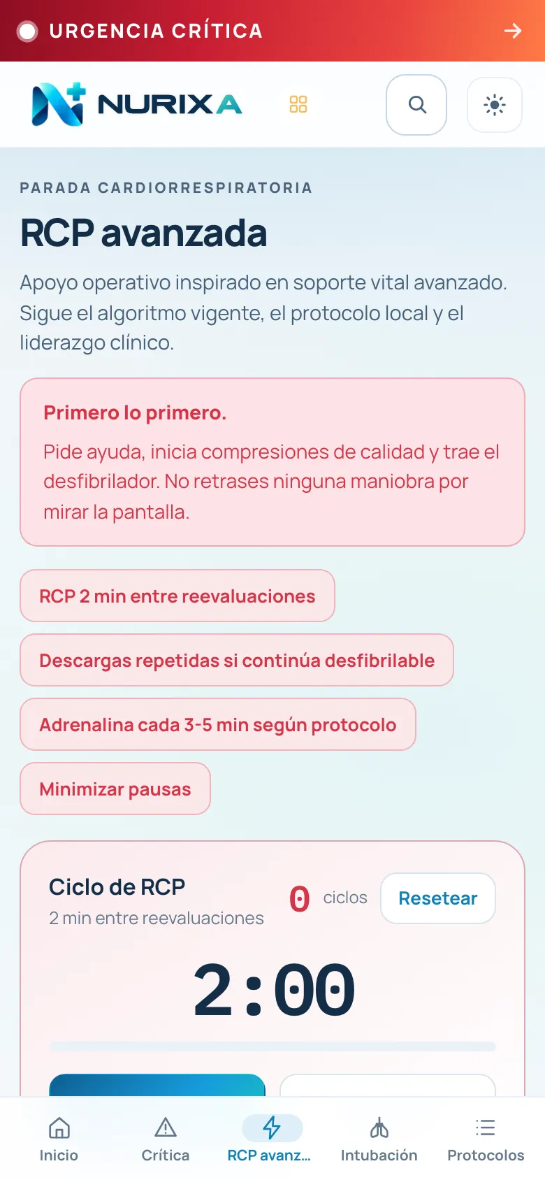 RCP avanzada: primero lo primero